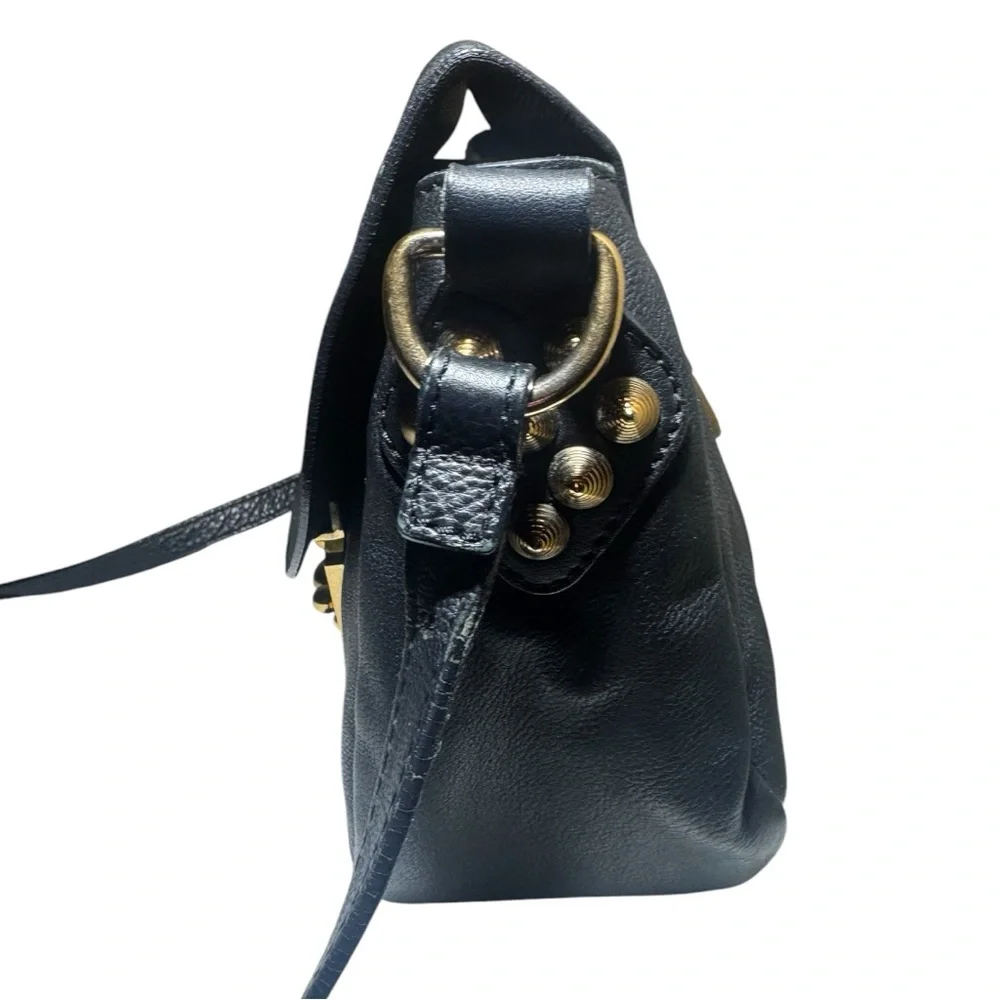 Chloe Black Leather Neo Folk Elsie Crossbody Bag